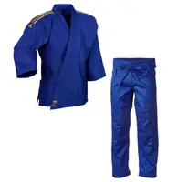 Кимоно для дзюдо Adidas серии Club с золотыми полосами на плечах 130 | синее | Adidas J350BP купить