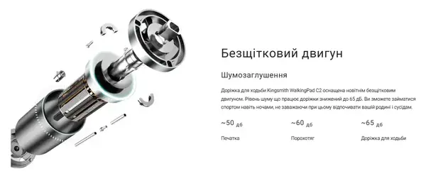 Беговая дорожка Kingsmith WalkingPad С2 Black купить недорого в Украине, фото 5