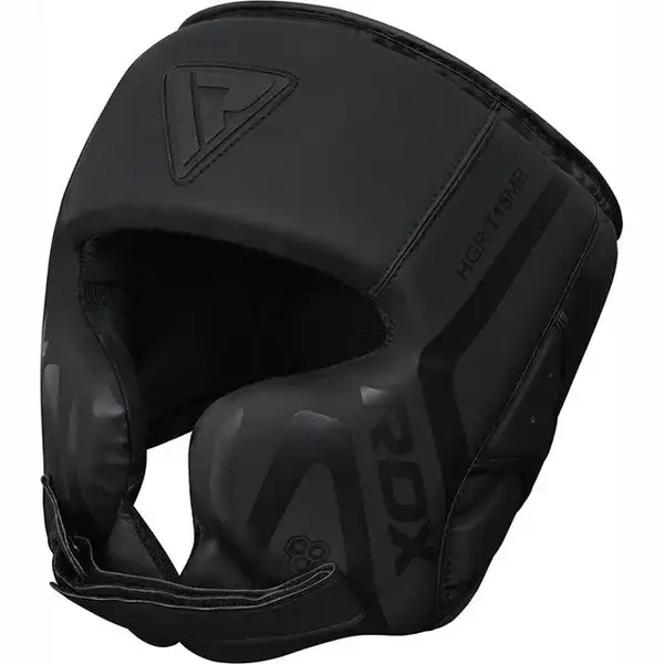 Боксерський шолом RDX T15 Noir Cheek Protector Matte Black M | Обхват голови 54-56 см купити недорого в Україні, фото 2
