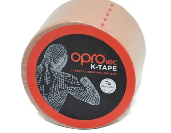 Кінезіологічний тейп OPROtec Kinesiology Tape TEC57544 бежевий 5см*5м купити недорого в Україні, фото 5