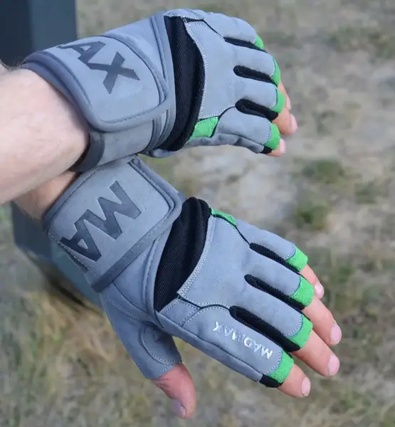 Рукавички для фітнесу MadMax MFG-860 Wild Grey/Green S купити недорого в Україні, фото 7