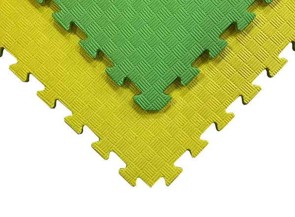 Татамі мат (ластівчин хвіст пазл) EVA 1х1м товщина 26мм (жовто-зелені) купити
