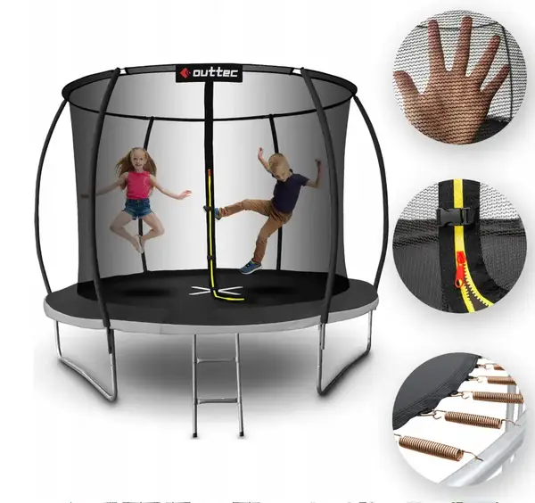 Батут OUTTEC Pumpkin с внутренней сеткой 12 футов 374 см черно-серый купить недорого в Украине, фото 5