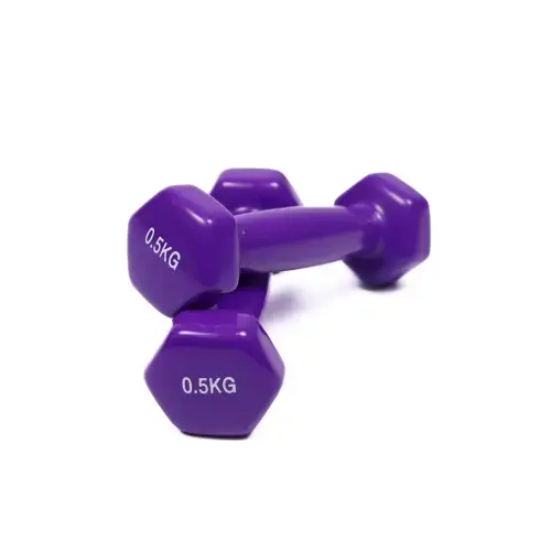 Гантель для фитнеса с виниловым покрытием Generation Fitness FF51D3A-0.5kg (фиолетовый) купить недорого в Украине, фото 4