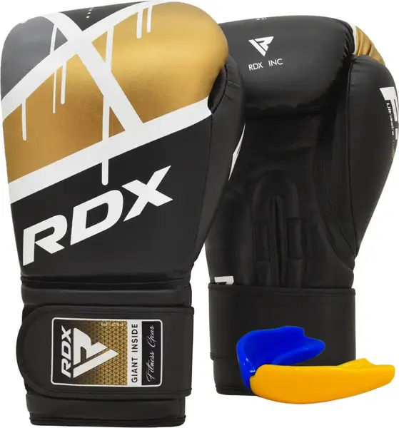 Боксерские перчатки RDX F7 Ego Black Golden 14 унций (капа в комплекте) купить недорого в Украине, фото 9
