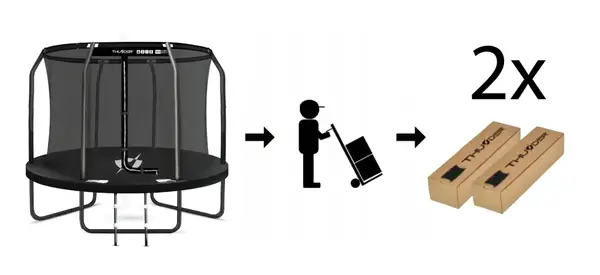 Батут THUNDER INSIDE ELITE с внутренней сеткой 8 футов 244 см черный купить недорого в Украине, фото 4