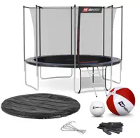 Батут Hop-Sport 12ft (366см) черно-синий с внутренней сеткой купить