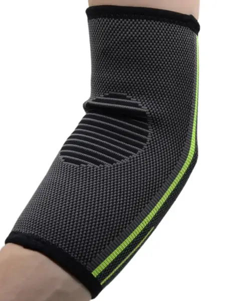 Компрессионный налокотник MadMax MFA-283 3D Compressive elbow support Dark grey/Neon green (1шт.) L купить недорого в Украине, фото 3