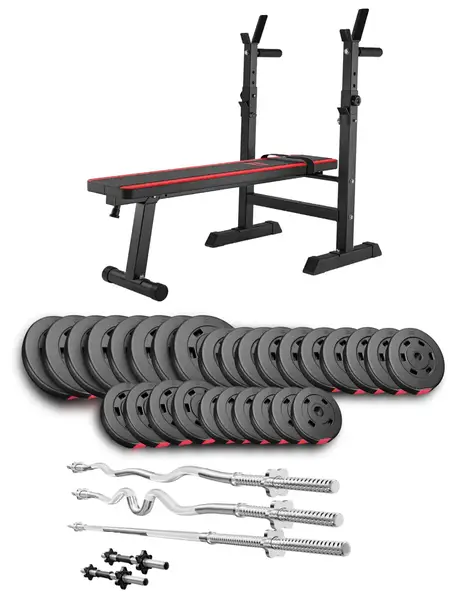 Набір Hop-Sport Premium 105 кг з лавою HS-1080, штангами та гантелями. купити недорого в Україні, фото 5