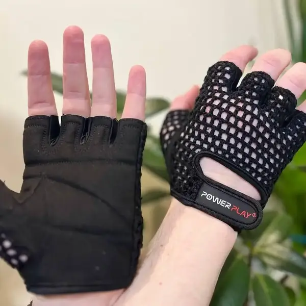 Рукавички для фітнесу PowerPlay 1953 Чорні L купити недорого в Україні, фото 7