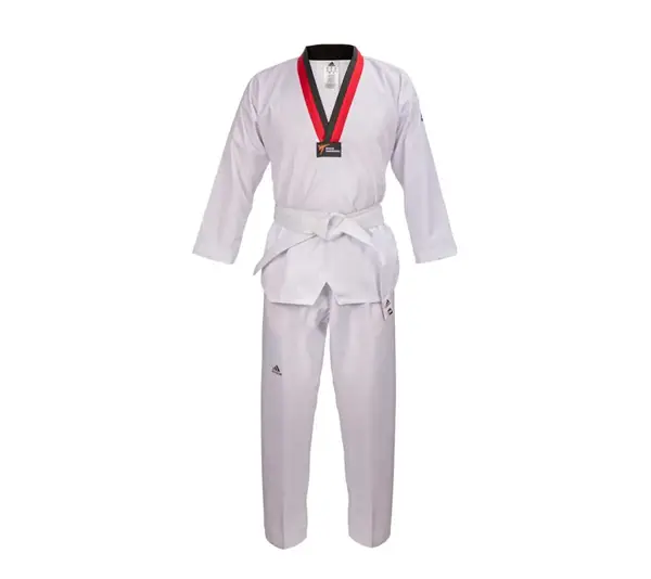 Добок для Тхеквондо ADI-START з ліцензією WT із червоно-чорним коміром | білий 110 | ADIDAS ADITS01 купити