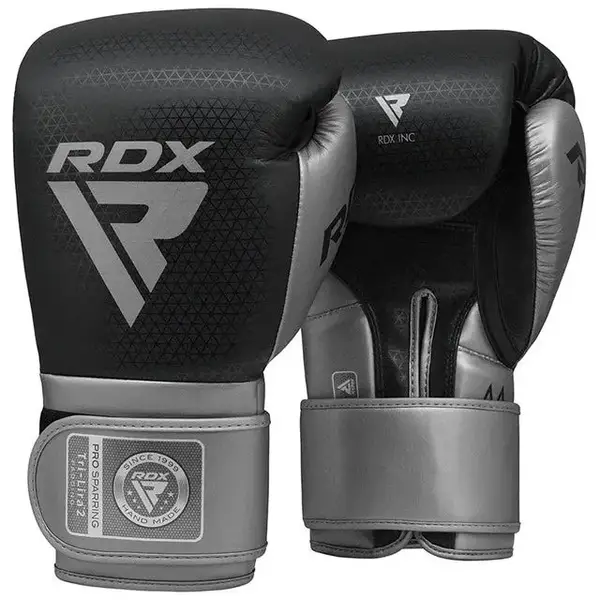Боксерські рукавиці RDX MARK PRO SPARRING TRI LIRA 2 SILVER-14 унцій (капа в комплекті) купити недорого в Україні, фото 2
