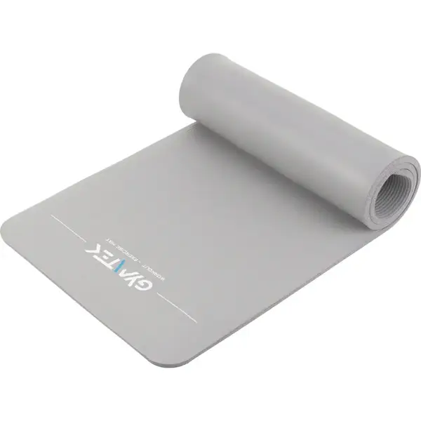 Коврик (мат) для йоги и фитнеса Gymtek NBR 1,5 см светло-серый купить