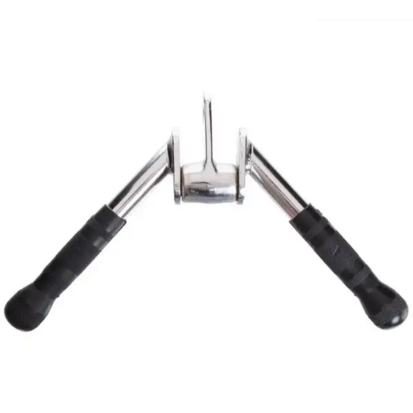 Ручка для верхней тяги York Fitness V-образная на трицепс с вращающимся подвесом и резиновыми рукоятками, хром. купить недорого в Украине, фото 3