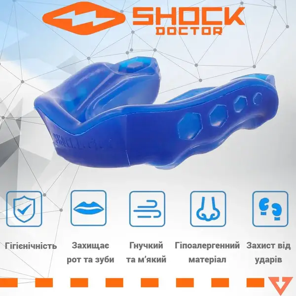 Капа Shock Doctor Gel Max доросла (вік 11+) Blue (art. 6150-BLU-AD) купити недорого в Україні, фото 2