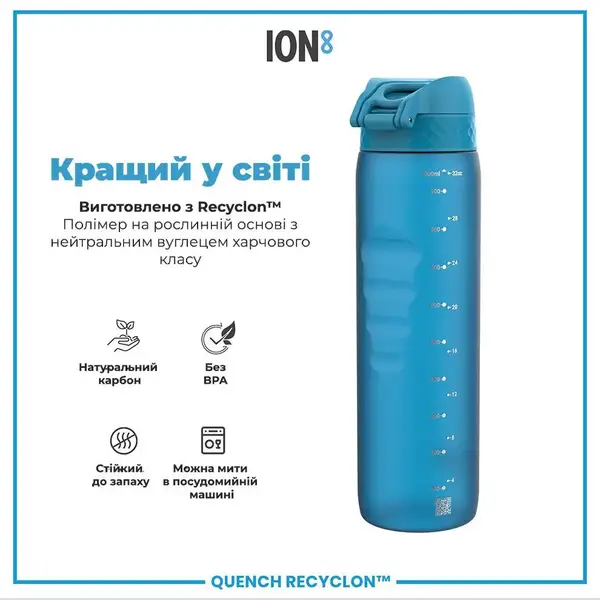 Бутылка для воды ION8 1000мл. (ЭКО бутылка) BPA Free, Blue купить недорого в Украине, фото 6