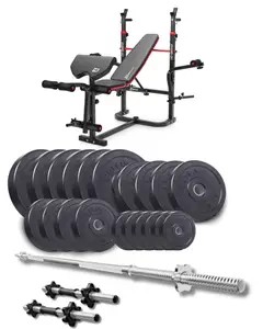 Набір Elitum Titan 109кг з лавою HS-1065HB Pro, штангою та гантелями купити