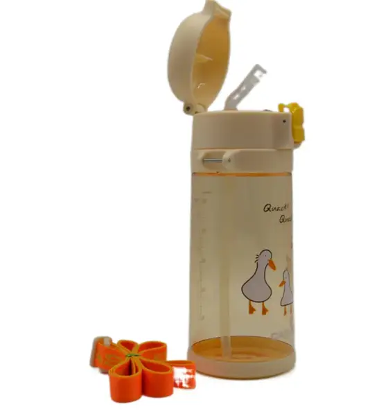 Бутылка для воды CASNO 690 мл KXN-1219 Оранжевая (гуси) с соломинкойTRITAN купить недорого в Украине, фото 3