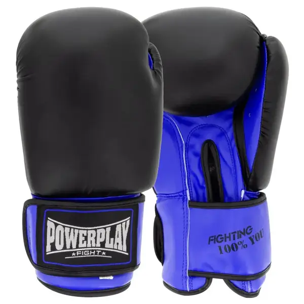 Боксерські рукавиці PowerPlay 3004 Classic Чорно-Сині 14 унцій купити