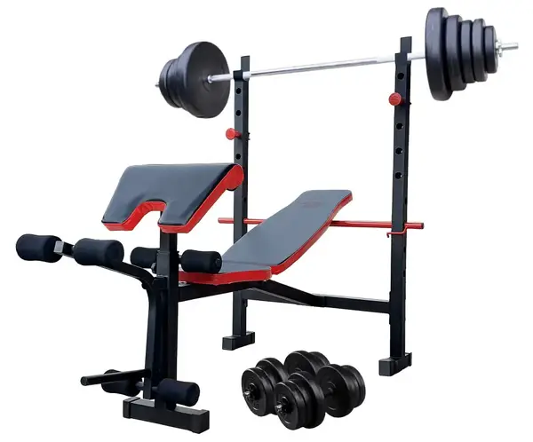 Скамейка для жима ReadMeBlack + штанга 75 кг с гантелями 2х20 кг RN-Sport купить