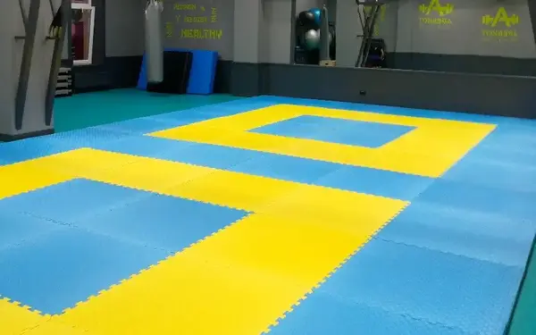 Татамі мат EVA 26 мм 1х1м (жовто-сині) купити недорого в Україні, фото 5