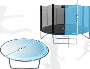 Батут THUNDER OUTSIDE PRO с наружной сеткой 12 футов 366 см черно-голубой купить