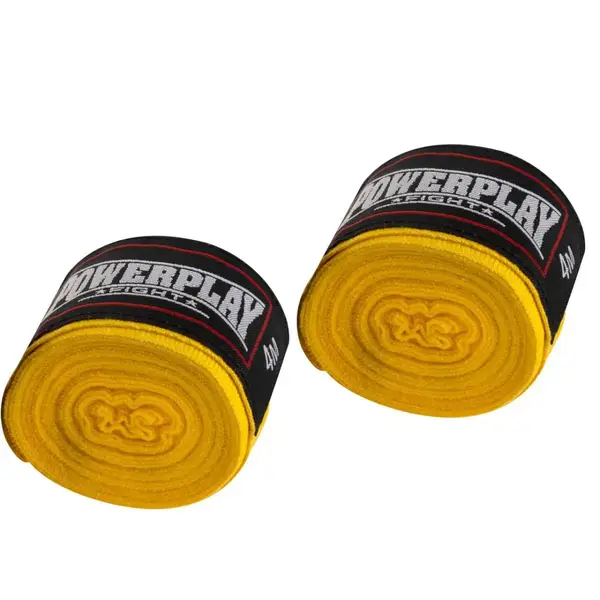 Бинты для бокса PowerPlay 3047 Желтые Lycra (спандекс) (3м) купить недорого в Украине, фото 5