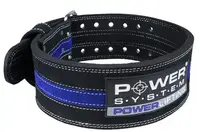 Пояс для пауэрлифтинга Power System PS-3800 PowerLifting кожаный Black/Blue Line L купить