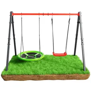 Гойдалка з гніздом лелеки подвійна K-Sport KSOZ015 SUPERFUN - червоно-сіра купити