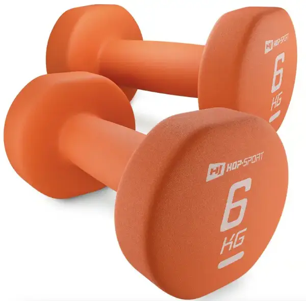 Гантели для фитнеса неопреновые круглые Hop-Sport HS-V060DR 2x6кг оранжевый купить