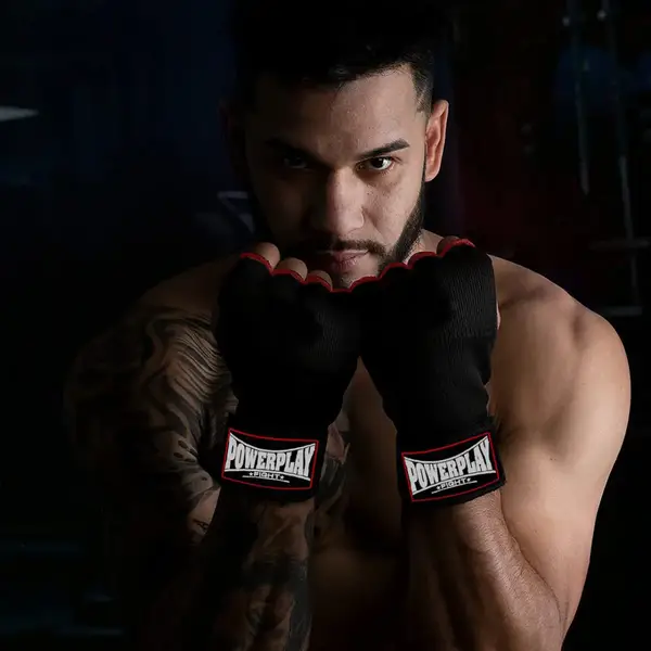 Бинти-рукавиці PowerPlay 3096 з гелевими подушечками Чорні L купити недорого в Україні, фото 10