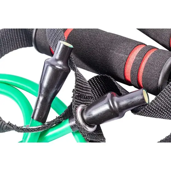 Трубчатый эспандер для фитнеса с ручками U-POWEX Latex resistance tube 20LB Green (9 кг.) купить недорого в Украине, фото 2