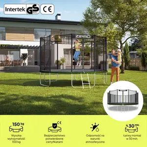 Батут Zipro Jump Pro с наружной сеткой 16 футов 496 см черно-зеленый купить