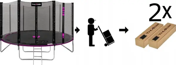 Батут THUNDER OUTSIDE PRO с наружной сеткой 12 футов 366 см черно-розовый купить недорого в Украине, фото 8