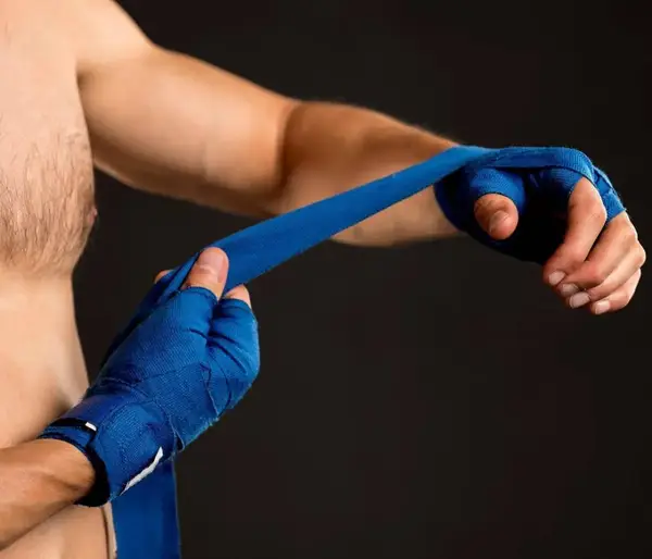 Бинты для бокса PowerPlay 3047 Синие Lycra (спандекс) (4,5м) купить недорого в Украине, фото 4