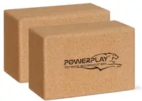 Блоки для йоги 2шт. PowerPlay PP_4006 з пробкового дерева Cork Yoga Block (пара) + резинка 7.5кг супротив купити