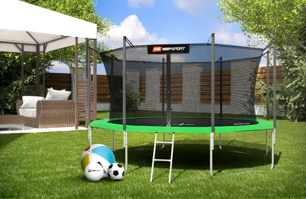 Батут Hop-Sport 14ft (427см) зеленый с внутренней сеткой. купить недорого в Украине, фото 14