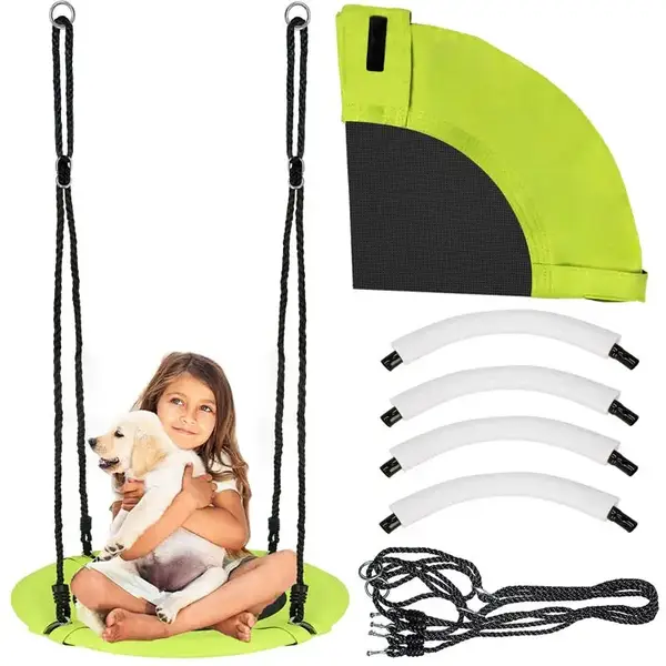 Качели с гнездом аиста K-Sport NS012, 65 см - зелено-черная купить недорого в Украине, фото 2