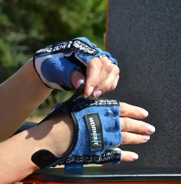 Рукавички для фітнесу Power System PS-2200 Workout Blue L купити недорого в Україні, фото 6