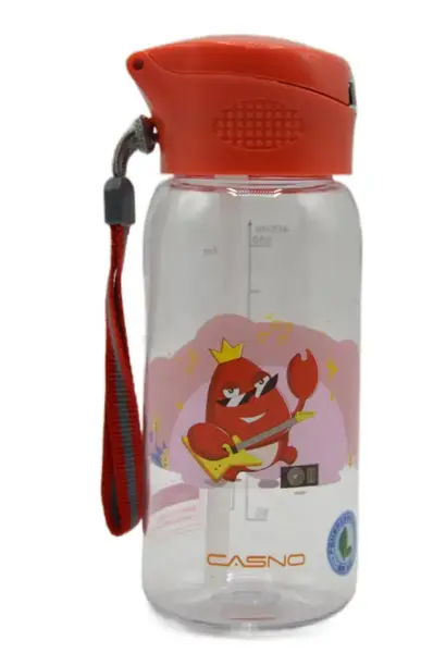 Бутылка для воды CASNO 400 мл KXN-1195 Красная (краб) с соломинкой купить недорого в Украине, фото 3