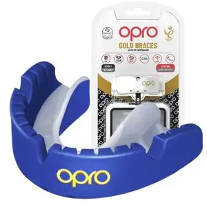 Капа OPRO Gold Braces под брекеты взрослая (возраст 11+) Dark Blue/Pearl (art.102506002) купить