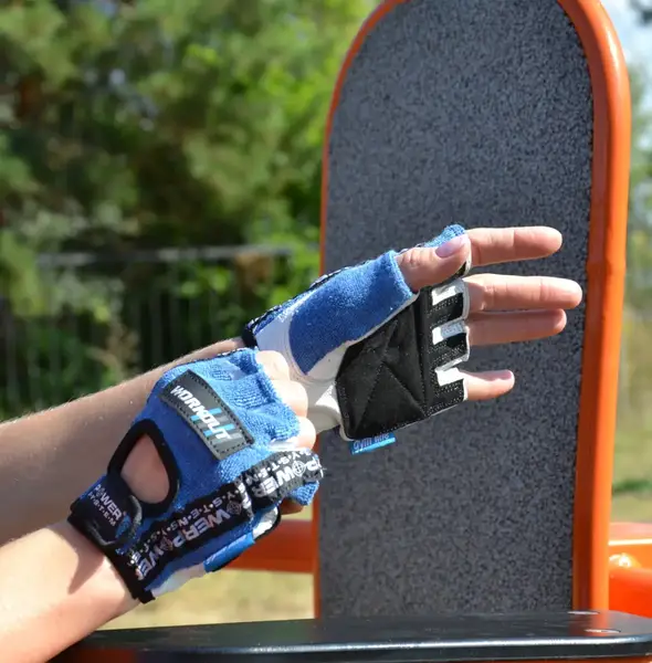 Рукавички для фітнесу Power System PS-2200 Workout Blue L купити недорого в Україні, фото 5