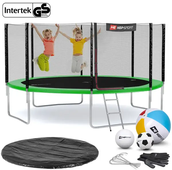 Батут Hop-Sport 14ft (427см) черно-зеленый с наружной сеткой купить недорого в Украине, фото 3