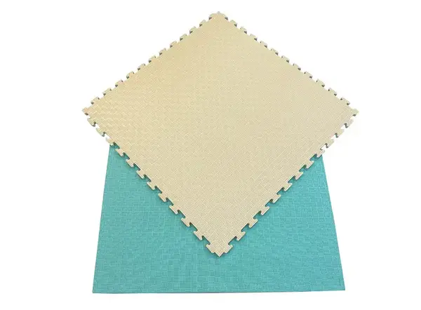 Мат-татамі Ластівчин хвіст 1х1м 20мм Бежево-бірюзовий купити недорого в Україні, фото 3