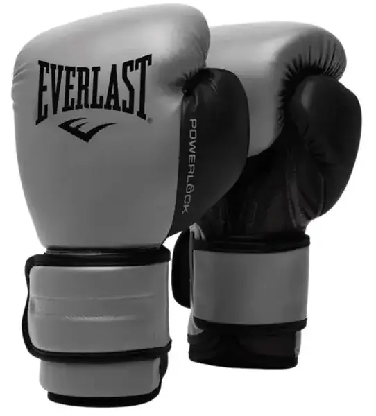 Боксерські рукавиці Everlast POWERLOCK 2R TRAINING GLOVE сірий, чорний Уні 14 унцій купити недорого в Україні, фото 2