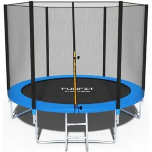 Батут Funfit 8ft (252см) синій з зовнішньою сіткою купити
