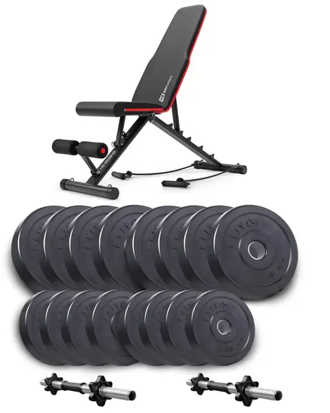 Набор Elitum Titan гантели 2х31кг со скамьей Hop-Sport HS-2030 HB купить