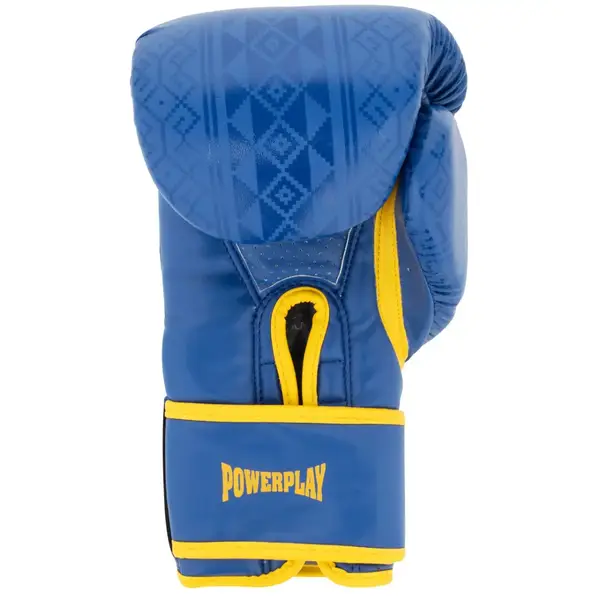 Боксерские перчатки PowerPlay 3021 Ukraine Сине-желтые 12 унций купить недорого в Украине, фото 3