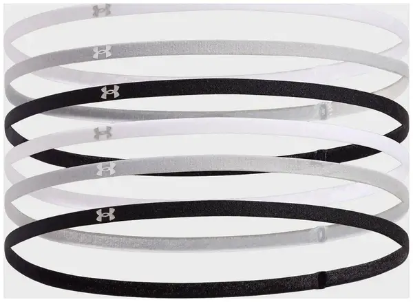 Повязка на голову UA W MINI ELASTIC 6PK белый, серый, черный Жен One Size купить