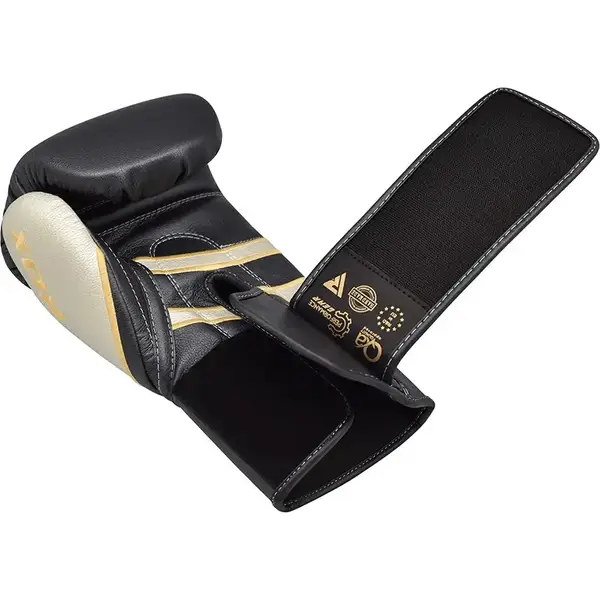 Перчатки боксерские RDX Leather Black White 14 ун. купить недорого в Украине, фото 2